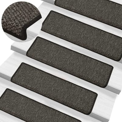Trapmatten Sisal-Look - Zelfklevende Treden - Trap Beschermen - Antislip en Geluidsdempend - 65x25 cm - Antraciet