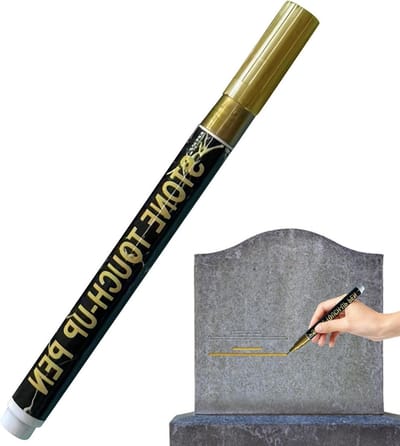 Grafsteen Markeerstift - Verfstift Gedenkplaat - Opschriften Herstellen - Snel Drogend Waterdicht - 16 cm - Goud