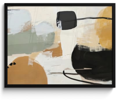 Poster in lijst - Fotolijst 80x60 cm - Posters - Paint - Abstract - Kleuren - Posterlijst zwart - Decoratie - Wanddecoratie woonkamer - Muurdecoratie slaapkamer
