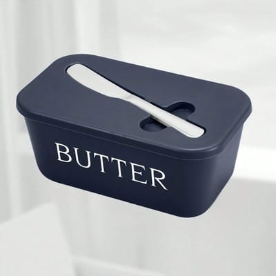 Hoogwaardige Grote Boterdoos, met Mes, Duurzaam en Makkelijk Schoon te Maken, Kast Boter Bewaardoos, Geschikt voor Thuisgebruik, Duurzaam Plastic Blue (1pcs)