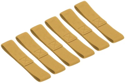 Cosensi- Bento Box Straps Set van 6 - Elastische Bevestigingsbanden - Duurzaam Polyester - Verstelbaar - Geschikt voor Lunchboxen - Donkergeel - Lunchboxband