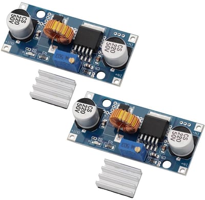 Verstelbare DC-DC Step Down Buck Converter Module 5A 1.25-36V met Koellichaam (2 stuks)