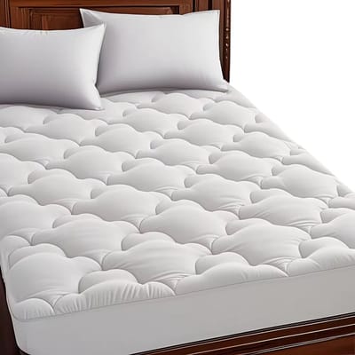 450GSM Fluffy Cloud Matrastopper Full Size – Zachte All Seasons Matrasbeschermer, Topper Matras, Slaapmat, Camping Matras, Logeermatras voor Woonkamer, Auto & Kamperen - Wit - Maat Tweeling
