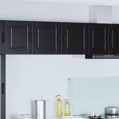 vidaXL - Wandkast - PORTO - Zwart - 40 - x - 31 - x - 40 - cm - Bewerkt - hout