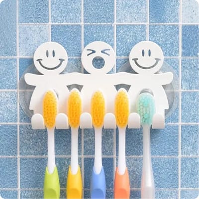 Tandenborstelhouder wand – hygiënische badkamer organizer – zelfklevend zonder boren – kunststof houder voor tandenborstel & tandpasta – ruimtebesparend – wit