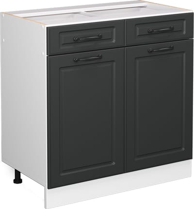 Vicco R-Line Keukenonderkast – 80 cm, WB Antraciet Antraciet landhuis