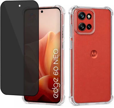 ChiGuard Hoesje & Privacy Screenprotector geschikt voor Motorola Edge 60 Neo Hoesje Screenprotector - Privé - Gehard Glas Cover