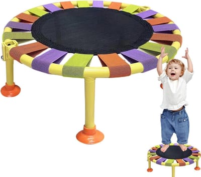 Kleine trampoline - Springbed binnen - Fitness thuis - Opvouwbaar ontwerp - 48 x 25 x 9 cm - Kleurrijk