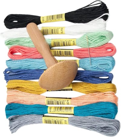 Houten paddenstoel - Stop tool - Kleding repareren - Ergonomisch ontwerp - 16x16x3 cm - Houtkleur