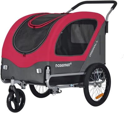 Grote 2-in-1 Fietsaanhanger en Hondenbuggy voor Honden tot 35 kg - Ideaal voor Actieve Huisdieren