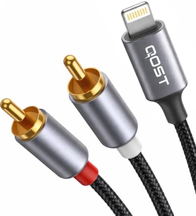Qost - Lightning naar RCA Kabel - 2 Meter - Spacegrey