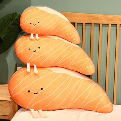 506580Cm Grappig Zalmfilet Pluche Kussen Simulatie Zalm Poppen Gevuld Zacht Kawaii Bank Bed Kussen Creatief Verjaardagscadeau 50cm orange