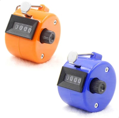 Handmatige Teller - Kostenteller Tally - Gegevens Tellen - Geen Batterijen Nodig - 2 Stuks - Oranje Blauw