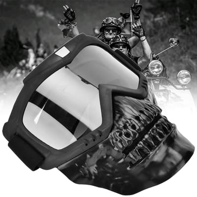 Outdoor Schedel Motorhelm Bril Gezichtsmasker Motorfiets Racebril (Transparant) gray