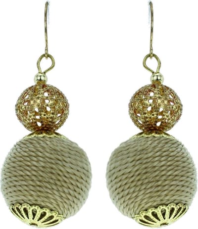 Behave Oorhangers beige en goudkleur