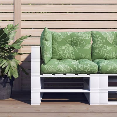 vidaXL - Palletkussens - 3 - st - bladpatroon - oxford - stof