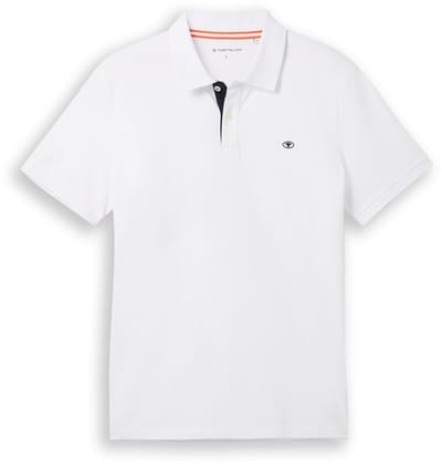 Tom Tailor - Piqué-poloshirt van katoen - Maat S - White