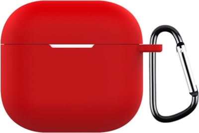 Telestore - hoesje geschikt voor AirPods 4 soft case cover - rood - TPU hoesje Beschermhoes - AirPods 4 Cover - AirPods 4 hoesje - Geschikt voor Apple Airpods 4 - gel hoesje met sleutelhanger