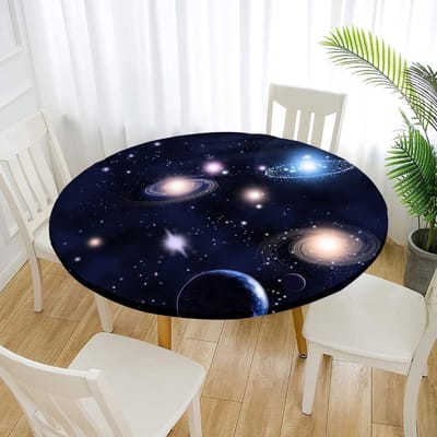 Ronde Tafelhoes - Tafelkleed Beschermhoes - Tafel Beschermen - Met Elastiek - 80 cm - Universum 1