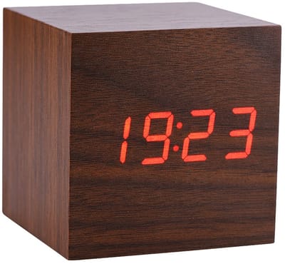 Dailygoody - Houten Digitale Wekker - LED-verlichting
