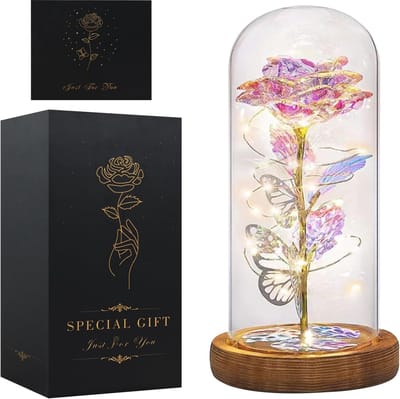 Eeuwige Roos, Moederdag Geschenk voor Vrouw en Vriendin, Betoverende Verlichting en Decoratie