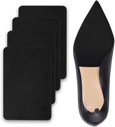 QTTVBTNA - 6 Stuks Zoolbeschermers - Antislip Zooltjes met Zelfklevende Laag - Rubberen Zool Pads voor Hakken & Leren Schoenen - Geschikt voor Dames en Heren - Zoolbescherming