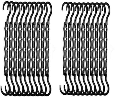 GELLDG 8 Stuks Kledinghanger - Magic Hangers met 5 Ringen & 360° Draaihaak - Lengte 24cm - Winddicht en Platzbesparend - Geschikt voor Zware Jassen en Studentenkamers - Kunststof - Incl. Complete Set Organizers