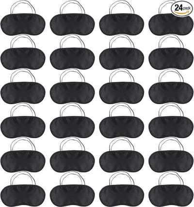 Swiphi® Slaapmasker - Oogmasker - Mannen/Vrouwen - Zwart - 24Stuks