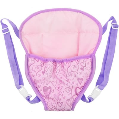 Poppendrager Poppenrugzakdrager voor 18 /43cm Pop Meisjes Poppenspeelgoed Verstelbare Banden voor Reborn Baby Poppen paarse hartkleur