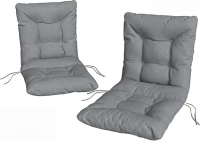 Zitkussens Set - Stoelkussens Tuin - Comfortabel Zitten - Waterafstotend Materiaal - 120x50 cm - Lichtgrijs