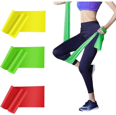 Daity Yoga weerstandsbanden - elastische fitnessbanden voor krachttraining - resistance band - vrouwen - yoga - armen - bovenlichaam en schouders (3-pack, Geel/Groen/Rood)