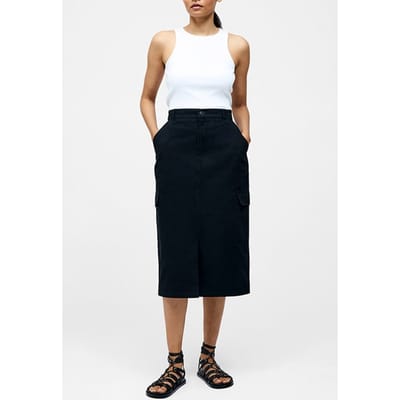 French Connection Cargo Midi Skirt Ss25 Sz18 Black Size: 6 | Midi Skirts Outlet | Dames | Zwart