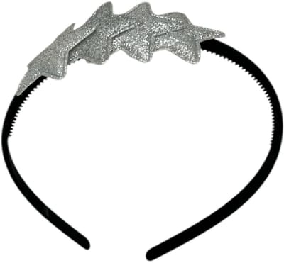 Diadeem met sterretjes - kerstcollectie - glimmend - ster - zilver - zwarte diadeem