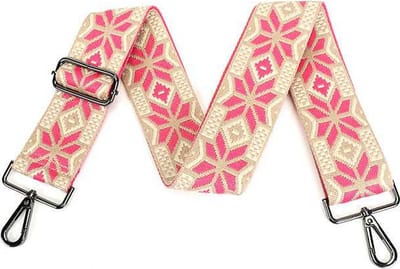 Roze new Crystal schouderband | bagstrap | verstelbare schouderband | schouderband | shoulderbelt | schouderband met print | mix&match | modetrends