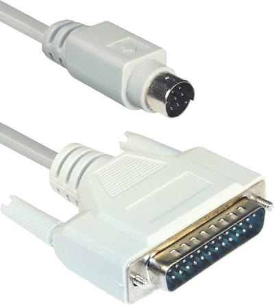 Mini DIN 8-pins naar 25-pins SUB-D kabel voor Mac Imagewriter en Epson / beige - 1,8 meter