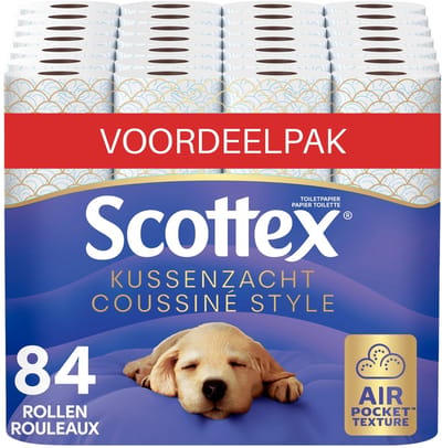 Scottex® toiletpapier - Kussenzacht Design wc papier - 84 rollen - Ultiem comfort - Voordeelverpakking