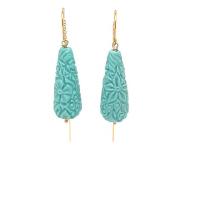 Pat's Jewels Oorbellen - Dames Oorbellen - Doortrek Oorbellen - Statement Oorbellen - Zomers - Turquoise