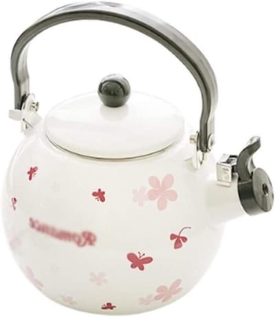 Waterkoker Emaille - Theepot Kookplaat - Water Koken - Ergonomisch Handvat - 1.4 Liter - Zwart