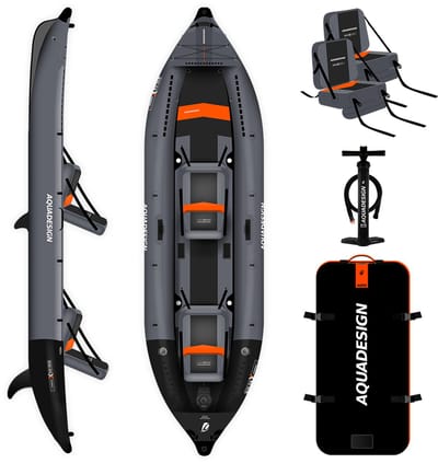 Aquadesign Koloa Xpérience 360 opblaasbare kajak - vis- en toerkajak - 2 personen - PVC 1100 dtex - 270 kg draagvermogen