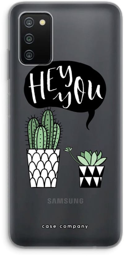 Case Company® - Hoesje geschikt voor Samsung Galaxy A03S hoesje - Hey you cactus - Soft Cover Telefoonhoesje - Bescherming aan alle Kanten en Schermrand