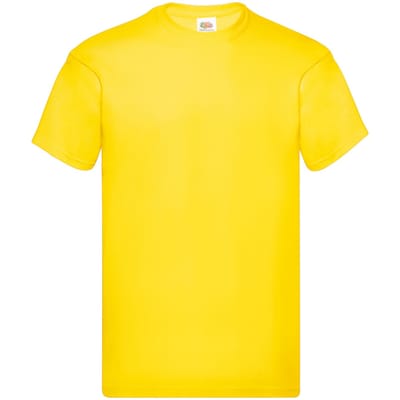 Fruit of the Loom Unisex Origineel Katoenen T-shirt voor volwassenen (Geel)