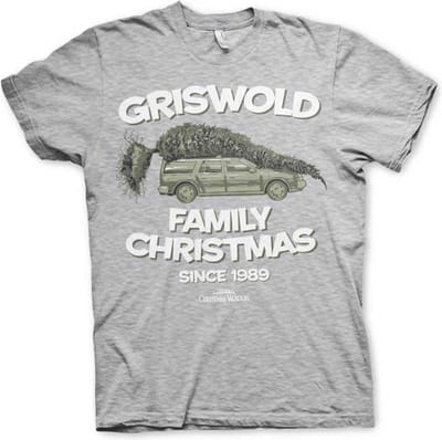 National Lampoon's Christmas Vacation Heren Tshirt -S- Griswold Family Christmas Grijs
