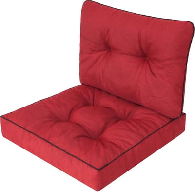 Tuinkussen - Stoelkussen Sierkussen - Terras Meubilair - Waterafstotend UV-bestendig - 50x50x10 cm - Rood