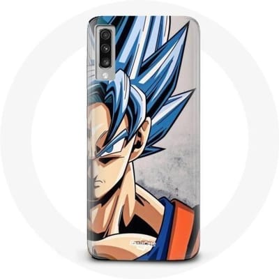 Coque Samsung Galaxy A70 Anime Dragon Ball Goku Cheveux bleu zwart