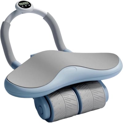 Buikspierroller - Ab roller Core trainer - Buikspieren trainen - Stabiel driewielontwerp - 42x15x25cm - Blauw