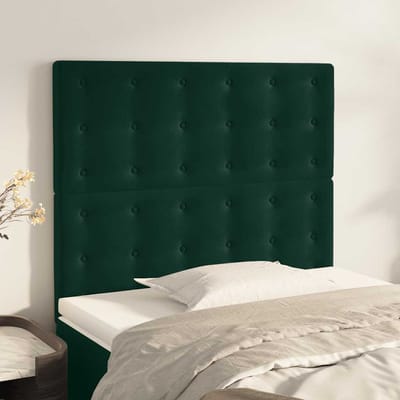 vidaXL - Hoofdbord - donkergroen - 100x5x118/128 - cm - fluweel