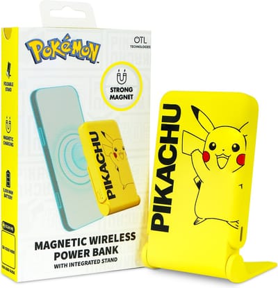 Pokémon - Pikachu - draadloze magnetische powerbank - inklapbare telefoonstandaard - 5000mAh - USB-C