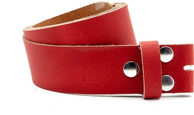 Dames riem zonder gesp rood - 4 cm breed - Leer - Riem zonder gesp - Casual - Maat 115