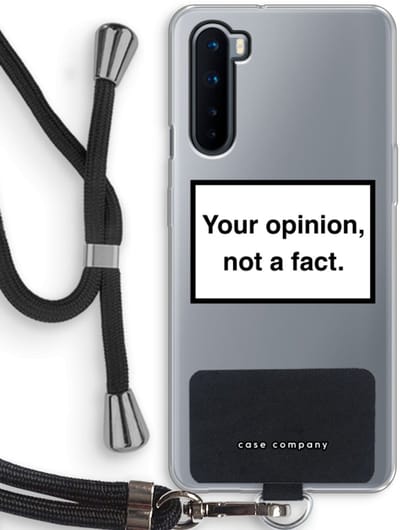 Case Company® - Hoesje met koord geschikt voor OnePlus Nord hoesje met Koord - Your opinion - Telefoonhoesje met Zwart Koord - Bescherming aan alle Kanten en Over de Schermrand