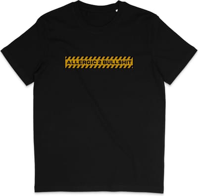 Grappig T shirt Heren Dames - Quote Allergic Bullshit - Zwart - Maat XS